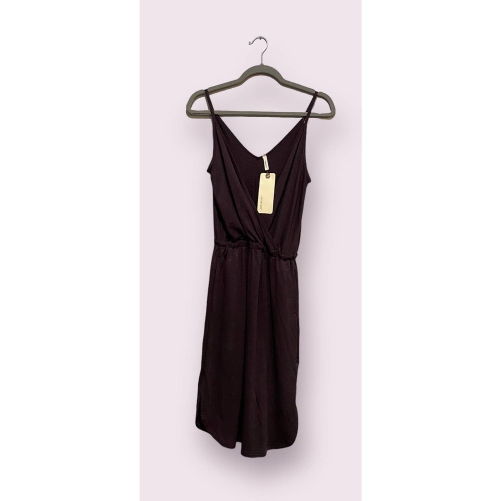 Lanston Dark PurpleSpaghetti Strap V Neck Mini Dress Size XSMALL - 23